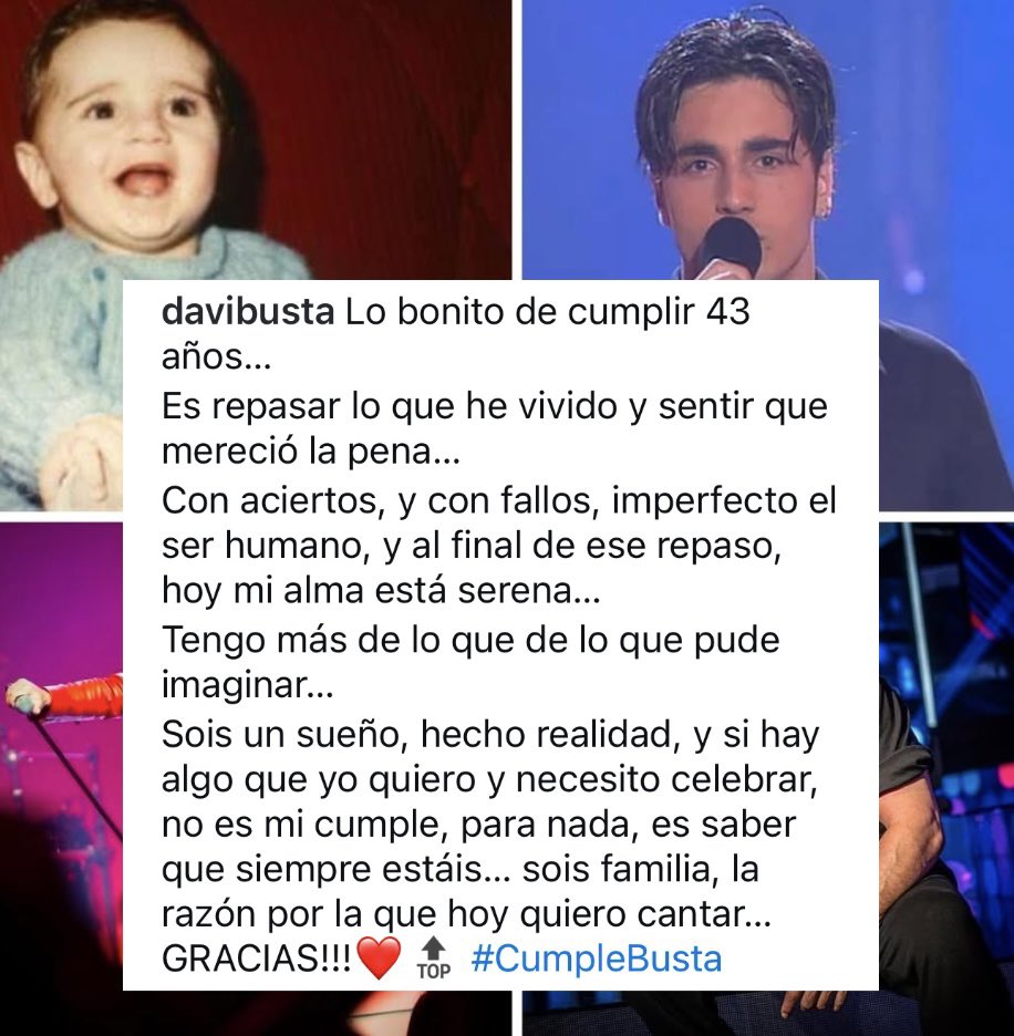 “Hoy mi alma está serena… y si hay algo que yo quiero y necesito celebrar, no es mi cumple, para nada, es saber que siempre estáis” ❤️ El mensaje tan emotivo que dejó <a href="/David_Busta/">Bustamante</a> esta mañana en sus redes sociales merece un lugar especial  ☺️🥹❤️ #CumpleBusta