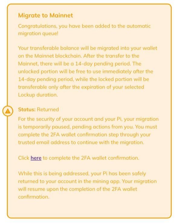 Eğer #Pioneer (kazım) hesabınızda Transfer Bekleyen durumundaysanız ve Mainnet kontrol listesinin 9. maddesini tamamlamanız gerekiyorsa, 2FA (İki Faktörlü Kimlik Doğrulama) işlemini yapmanız gerekmektedir. Bunu gerçekleştirmek için aşağıdaki adımları takip edebilirsiniz:

1) Mail