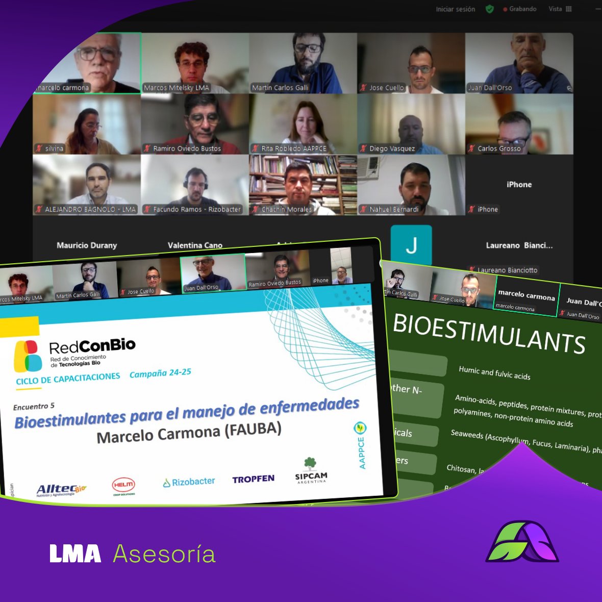 lma_agro's tweet photo. 🌱 Para comprender las tecnologías bio, la actualización continua es clave.
Bajo esta visión, participamos en un nuevo encuentro de la #RedConBio, donde Marcelo Carmona compartió su mirada sobre bioestimulantes en el manejo de enfermedades 🌱🍄.
¡Excelente intercambio!🚀💬 https://t.co/WMEBFlwYBN