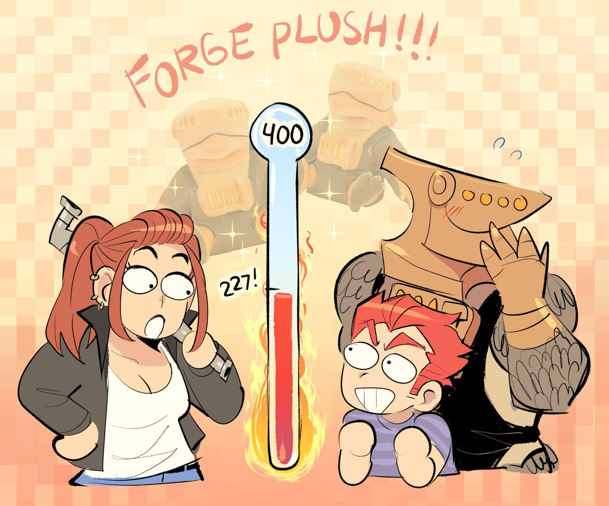 paranaturalzack's tweet image. 🌡️🔥The FORGE PLUSH has hit its first goal! The next goal is 400 SOLD! makeship.com/products/forge…

The revenue that goes to me increases on a sliding scale, with 400 sold as the final threshold. I’d love to hit that target before the campaign ends!

Grab a Forge and spread the word!