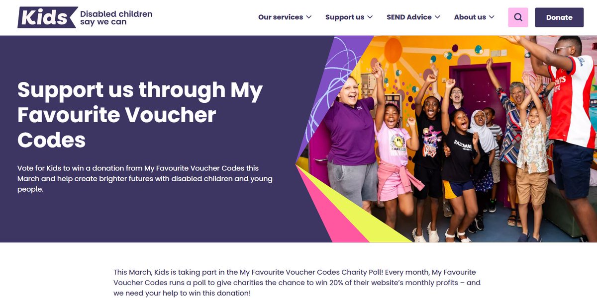 See how your vote in our
charity poll this month can help empower disabled
children with the help of <a href="/KidsCharity/">Kids</a> ! This incredible charity support disabled children and their families, providing opportunities to thrive. See how you can show your support: kids.org.uk/news/support-u…