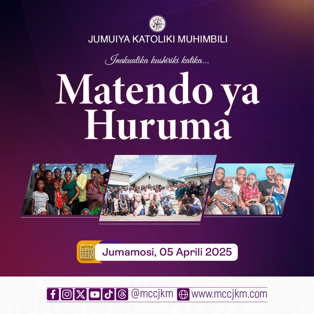 mccjkm's tweet photo. TUMSIFU YESU KRISTO...

JKM kupitia Kamati ya Matendo ya Huruma inatualika na kutukaribisha kushiriki katika  ziara ya Matendo ya Huruma ya nje. 

Itakayofanyika
📆 APRILI 5, 2024, Jumamosi.
⏰Kuanzia saa 08:00 - 11:00 AM 
📍LOCATION: COMING SOON 🔜 https://t.co/psS7GrhagE