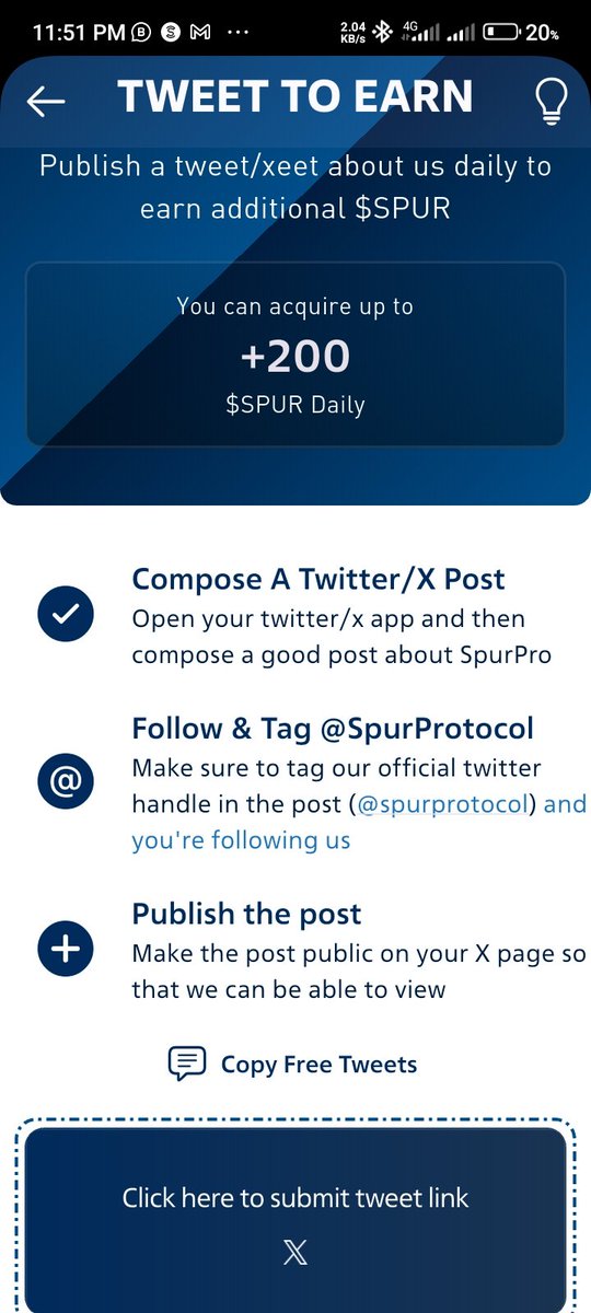 BlockSignalPro's tweet photo. Earn daily rewards with SpurPro! 🚀 Get up to 200 $SPUR just by tweeting. Sign up using my referral link: https://t.co/JdBVCu3xCL
Refer code: u4w6b8qwh
@SpurProtocol #TweetToEarn https://t.co/vpJx44f9R2