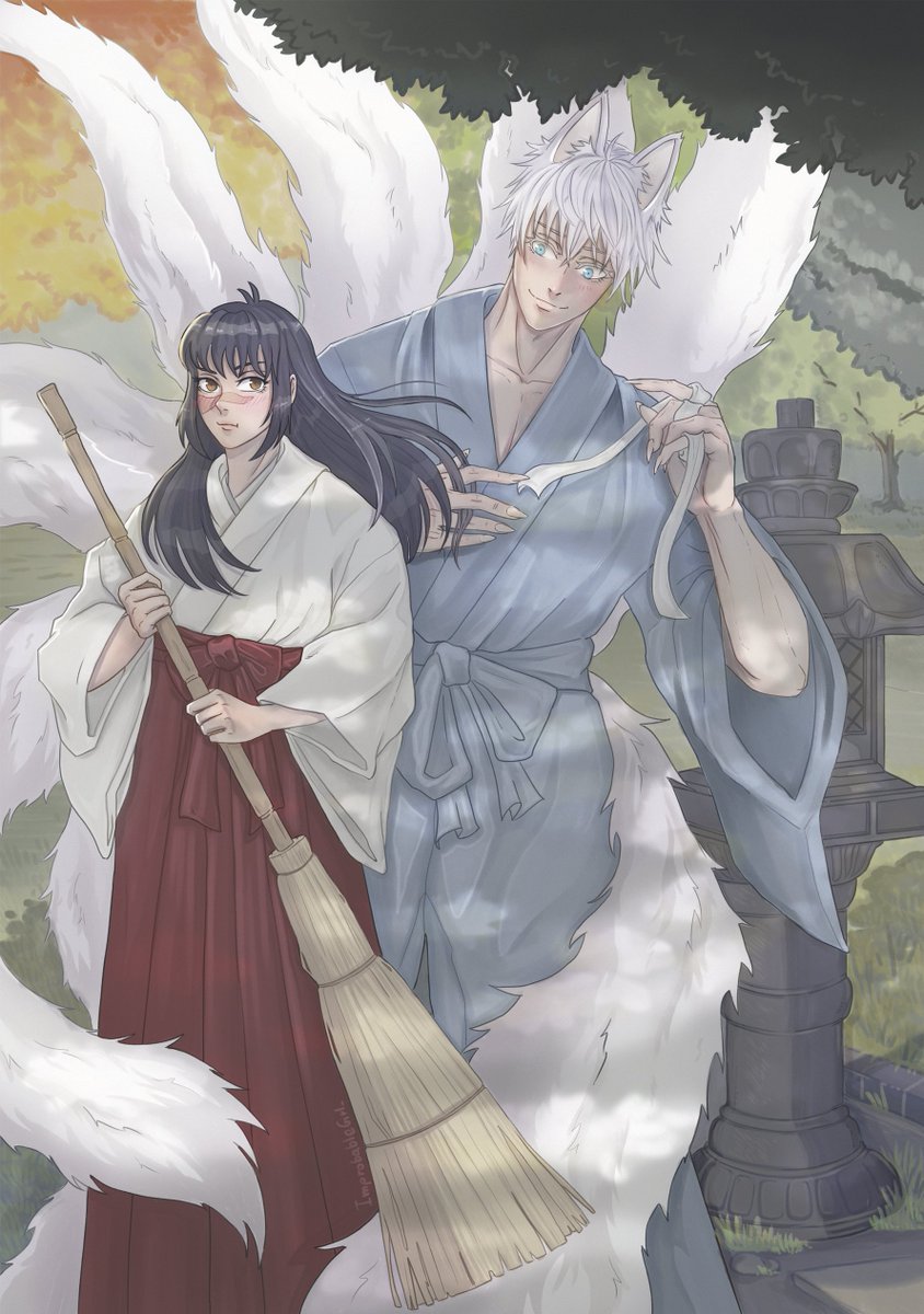 Happy to share my #gojohime fantasy!AU piece I made for the <a href="/GojoHimeZine/">Five Songs 200%: GoUta Zine V2</a> 💜

Leftover sales are open until April 19 🎶