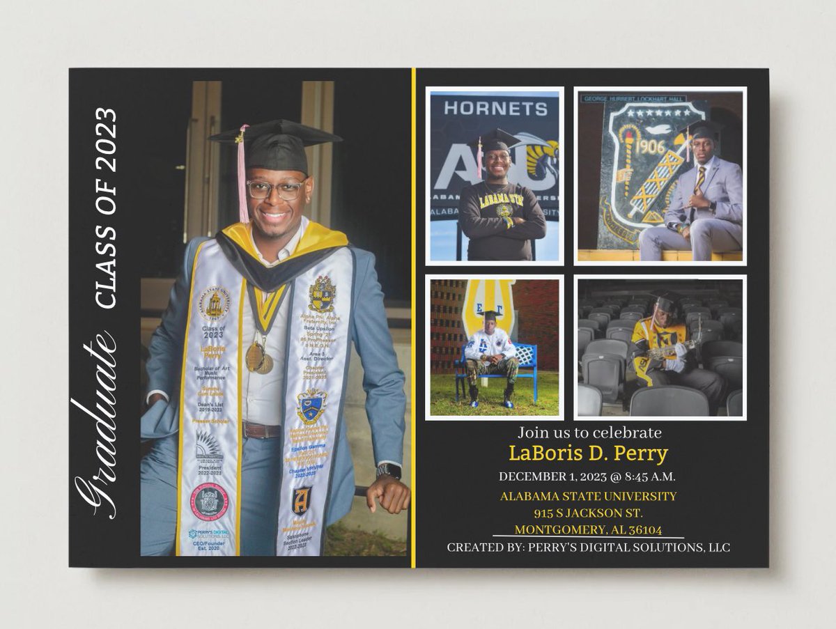 psdigitsolution's tweet photo. Celebrate your big moments with Perry's Digital Solutions! Our custom invites will highlight your achievements. It's never too late to get your invitations out or schedule your photo shoot-let's capture those memories!
#perrysdigitalsolutions #gradszn #gradphotos #photography https://t.co/k5yjJHON9i