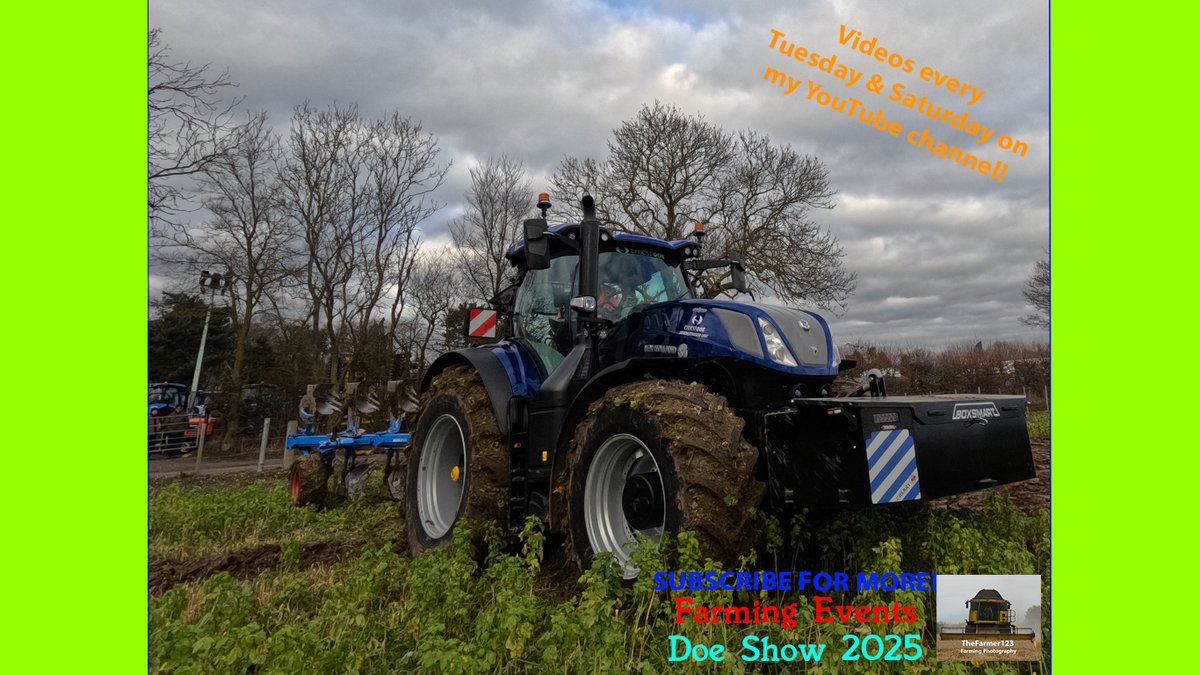 TheFarmer123YT's tweet image. Farming Events - Doe Show 2025: Ploughing with New Holland T7.340 &amp;amp; Lemken 7 furrow plough. Video live on my channel - Check it out youtu.be/TULqLnIjwKs Thanks! @ErnestDoeSons #DoeShow #NewHolland #NH #NewHollandT7 #Lemken #Ploughing #Farming #FarmingPhotography #Agriculture