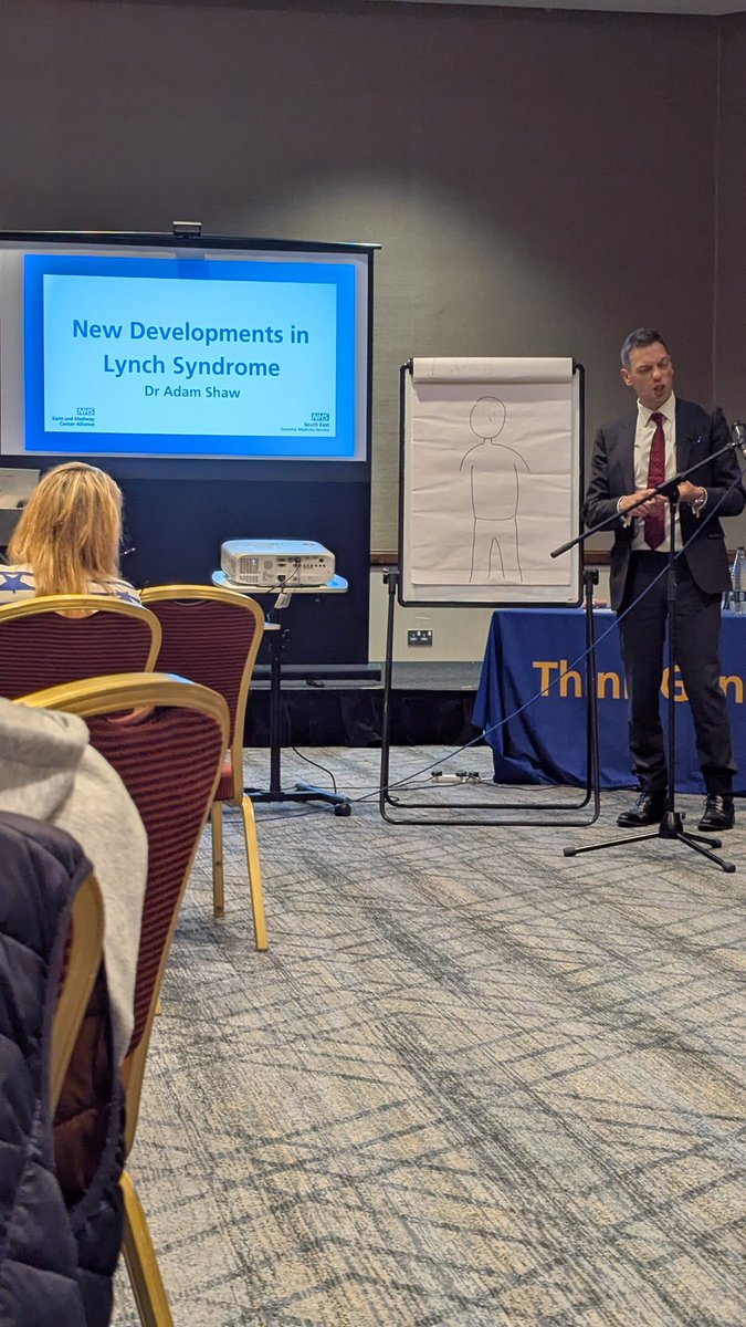 Fabulous work by <a href="/SEgenomics/">NHS South East Genomic Medicine Service</a> tonight. Great to see Dr Adam Shaw and Mr Stephen Montalto again.

To hear how much the South East are doing for patients is overwhelming. Updates to follow #lynchsyndromeawareness

Think I hid my little #lynchsyndrome emo tears well 🤣