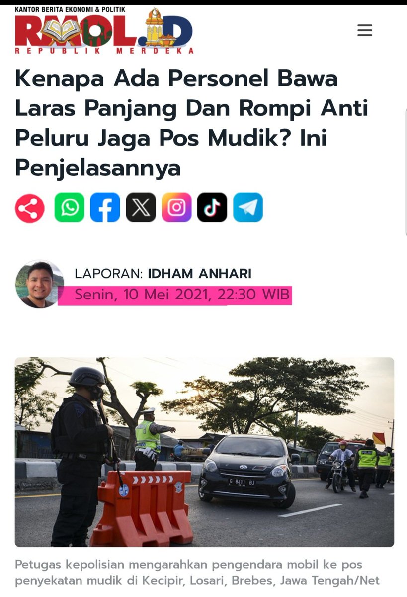 dwioktariyadi's tweet photo. Dari dulu Brimob Polri kalau BKO Lebaran jg udh terbiasa pakai laras panjang. 

Bukan hal yg baru pengamanan Lebaran pakai laras panjang. Eh mumpung lagi anget sih ya skrg...🫣 https://t.co/97pmlVzURN