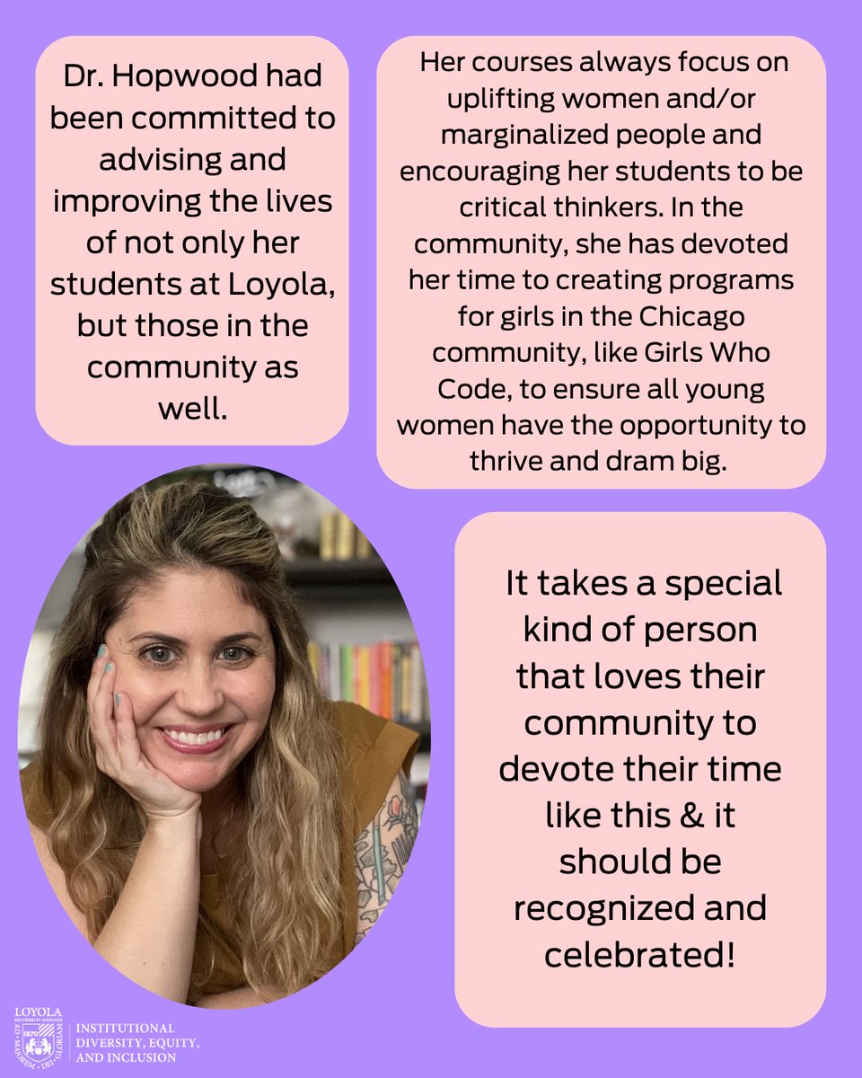 In honor of Women's History Month, we're celebrating the amazing leaders fostering belonging and empowerment at Loyola. A special shoutout to Elizabeth for her inspiring dedication to creating an inclusive campus where everyone feels at home! 💗 ✨ #WomensHistoryMonth