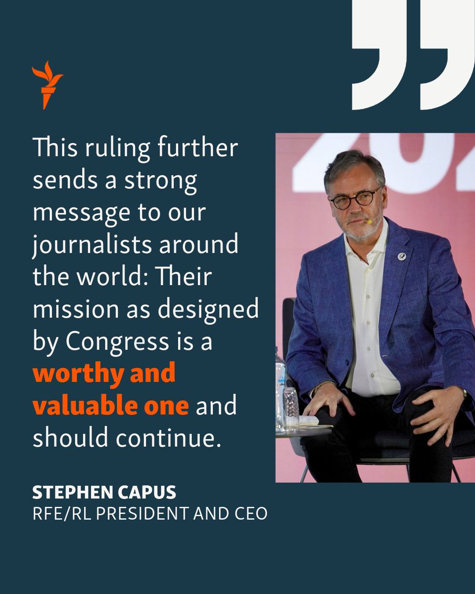 “We appreciate Judge Lamberth’s thoughtful and airtight ruling to prevent USAGM from ignoring the will of Congress. We look forward to further advancing our case that it’s unconstitutional to deny us the funds that Congress has appropriated to RFE/RL for the rest of the fiscal
