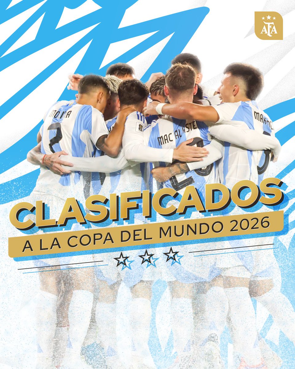 🇦🇷🏆 ¡<a href="/Argentina/">🇦🇷 Selección Argentina ⭐⭐⭐</a> está clasificada al Mundial 2026! 🙌