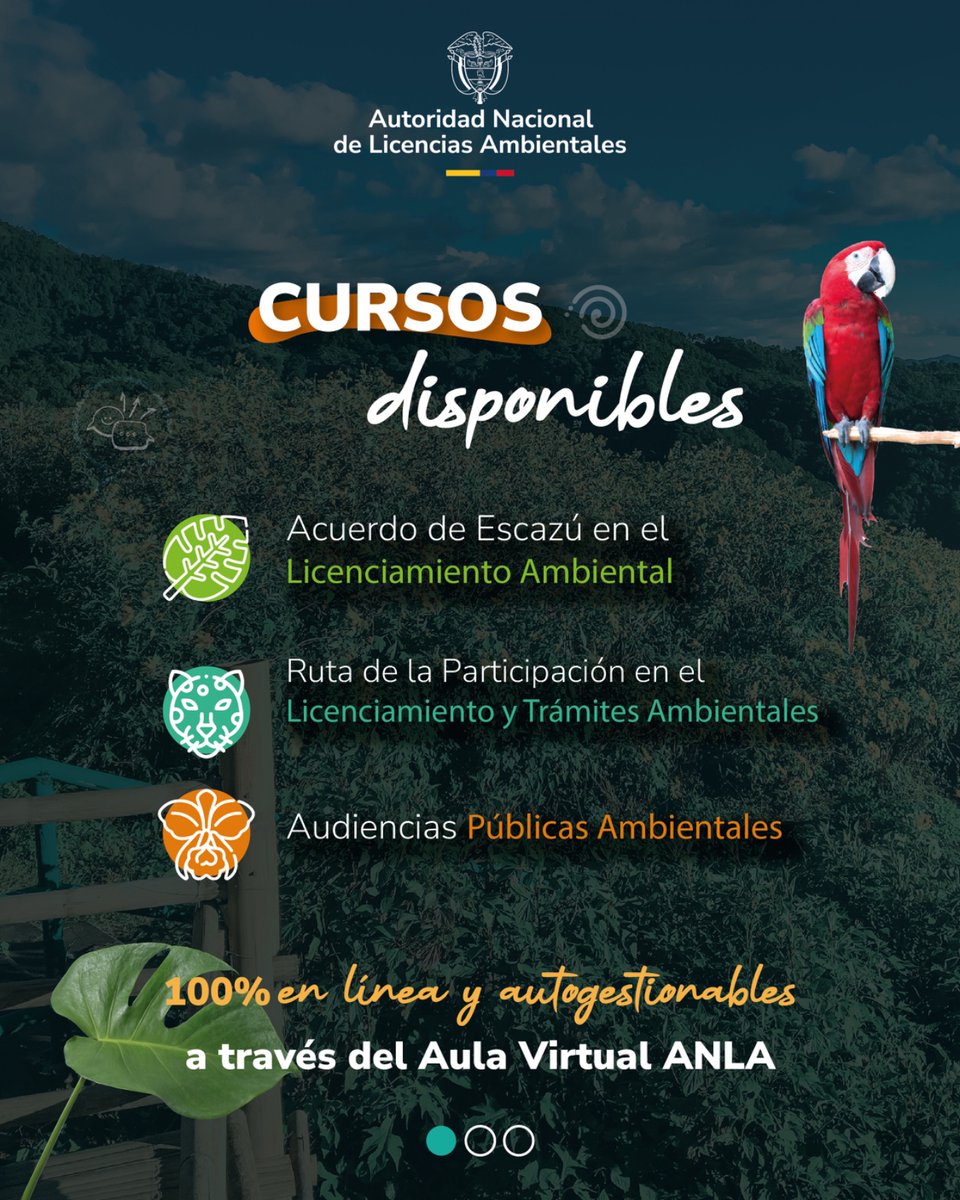ANLA_Col's tweet photo. ¡Atención! 🔔 Desde el 28 de marzo podrás inscribirte en tres cursos sobre Licenciamiento Ambiental. Estarán disponibles todo el año.

Más información: https://t.co/3ZwUuPaOd5. https://t.co/3Q4mwklAKC