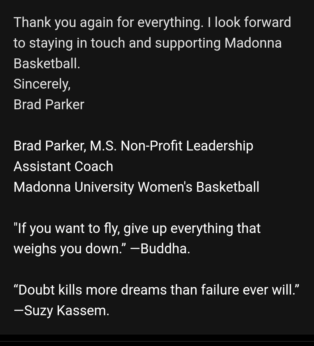 Thank you Madonna.