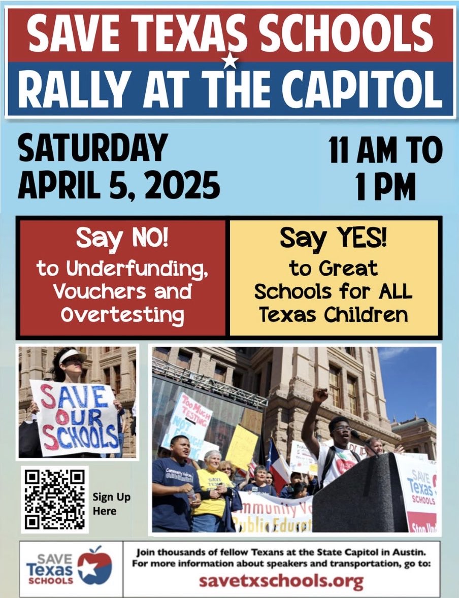 Texas Parent PAC (@txparentpac) on Twitter photo Grab a friend and your kids and head to Austin on Saturday, April 5!
myemail.constantcontact.com/Get-Ready--Sav… Grab a friend and your kids and head to Austin on Saturday, April 5!
myemail.constantcontact.com/Get-Ready--Sav…