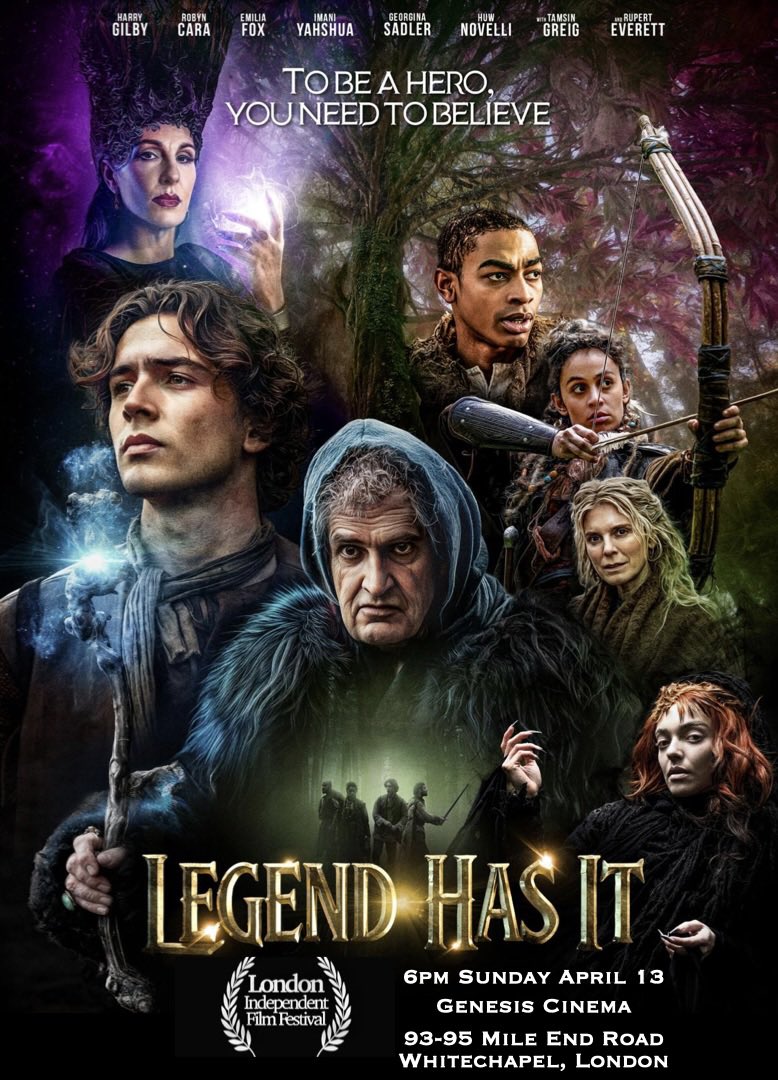 More Film Festival news for my latest movie, family fantasy adventure LEGEND HAS IT. Thrilled to announce it’s an Official Selection screening on the closing night of the <a href="/LondonIFF/">LIFF</a> London Independent Film Festival , Sunday 13 April, 6pm, at <a href="/GenesisCinema/">Genesis Cinema</a> Whitechapel, London.