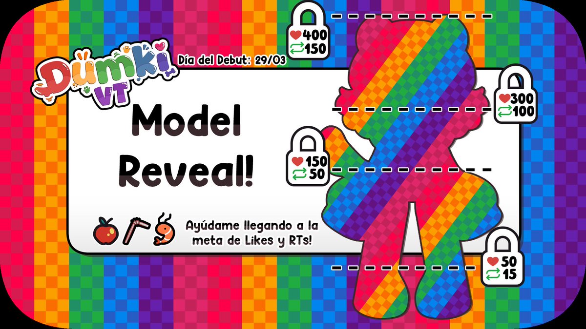 【✏️MODEL REVEAL🐶】 

Estamos a 4 días de mi re-debut, ¡estoy muy emocionada de volver a verlos! 🐾
En esta dinámica iré revelando mi modelo poco a poco... pero necesitaré ayuda de ustedes :3c

La primer meta será:♥️50 &amp; 🔃15
¡Nos vemos pronto!  
#Vtuber #ESVtuber #VtuberDebut