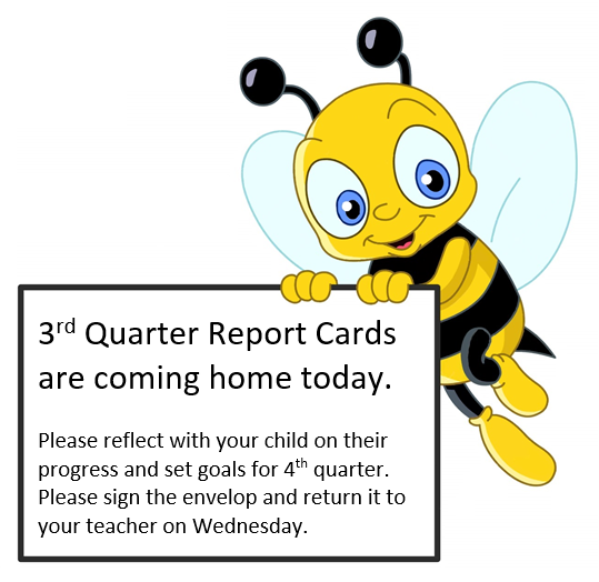 3rd Quarter #ReportCards come home today! Please #reflect on them with your child and return the envelope signed tomorrow! #WorkingTogether #Reflecting on #ReportCards is the perfect time to #SetGoals #WhyIB #ItsAJourney #MakingProgress #InspireThemRetweetTuesday #IBSpeasBees