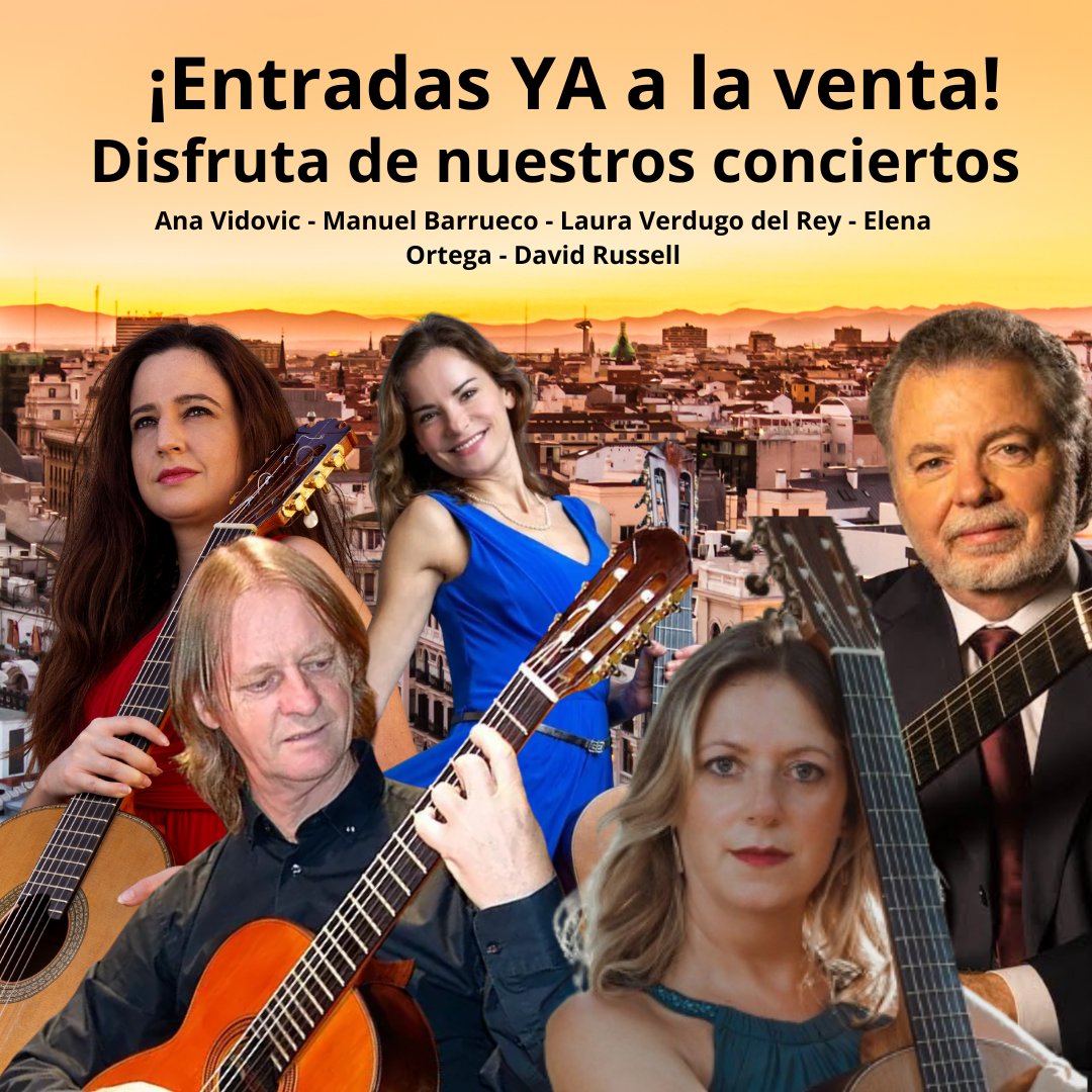 Festival Internacional de Guitarra de Madrid (@madridguitfest) on Twitter photo ¡Entradas ya a la venta! 🙌
Ana Vidovic, <a href="/DavidRussellgtr/">David Russell</a> <a href="/elenaortpin/">Elena Ortega</a> , <a href="/ManuelBarrueco/">Manuel Barrueco</a> <a href="/verdugo_re/">Laura Verdugo Del Rey</a> y muchos artistas más, te están esperando en los conciertos del Festival Internacional de Guitarra de Madrid.
🔗 LINK DE COMPRA DE ENTRADAS 👇
festivalguitarramadrid.com/figuim-concier… ¡Entradas ya a la venta! 🙌
Ana Vidovic, <a href="/DavidRussellgtr/">David Russell</a> <a href="/elenaortpin/">Elena Ortega</a> , <a href="/ManuelBarrueco/">Manuel Barrueco</a> <a href="/verdugo_re/">Laura Verdugo Del Rey</a> y muchos artistas más, te están esperando en los conciertos del Festival Internacional de Guitarra de Madrid.
🔗 LINK DE COMPRA DE ENTRADAS 👇
festivalguitarramadrid.com/figuim-concier…