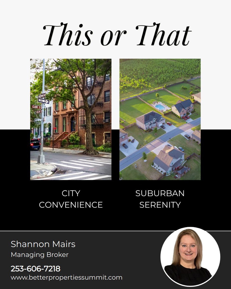 shannonmairs's tweet image. Do you prefer the vibrant energy of city life, with easy access to dining, entertainment, and walkable amenities? Or does the tranquility of the suburbs, with a slower pace, make a house feel like home?

#priorities #cityliving #suburbanliving #realestate #realestatebroker