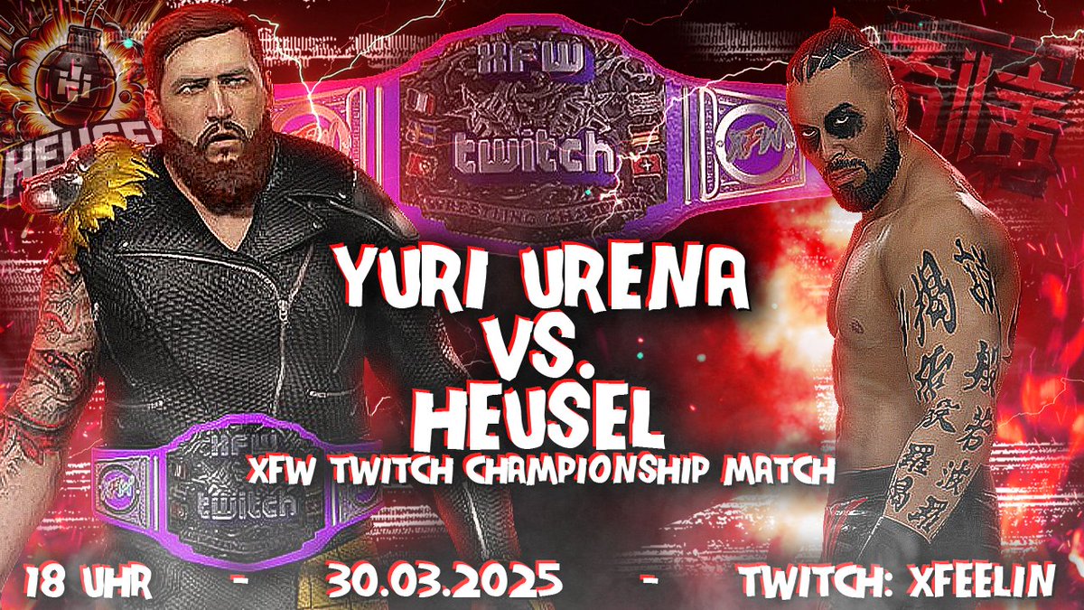 xfeeliWrestling's tweet photo. Wir beginnen die neue Ära mit 2 BANGERN! 🔥🔥

@steveschol51389 wird seinen frisch gewonnenen Twitch Titel gegen Yuri Urena aufs Spiel setzen! 💣

@DustinTheRipper wird im Main Event gegen @Bobo11237529 um seinen XFW European Titel antreten! 🤯 https://t.co/ibtH49i2pe