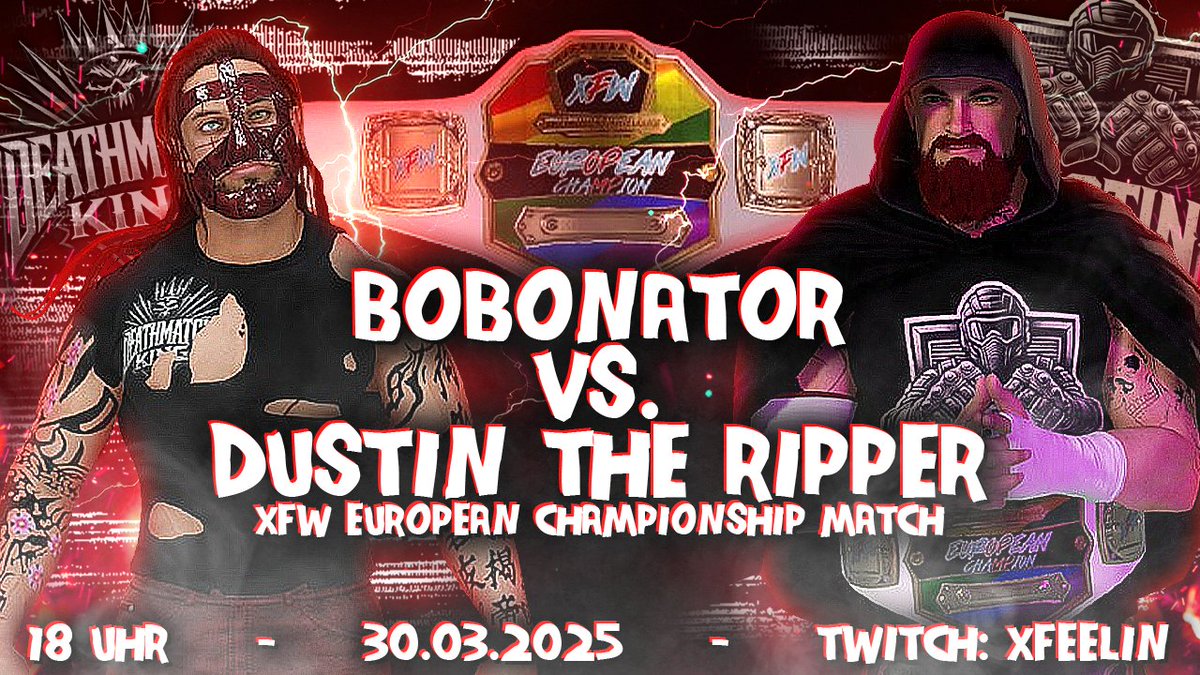 xfeeliWrestling's tweet photo. Wir beginnen die neue Ära mit 2 BANGERN! 🔥🔥

@steveschol51389 wird seinen frisch gewonnenen Twitch Titel gegen Yuri Urena aufs Spiel setzen! 💣

@DustinTheRipper wird im Main Event gegen @Bobo11237529 um seinen XFW European Titel antreten! 🤯 https://t.co/ibtH49i2pe