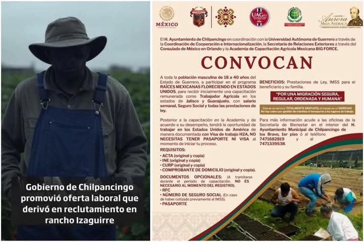 Mex_Liber1's tweet photo. #Guerrero
#MorenaEsNarcoTerrorismo 

A ver, a ver!

@EvelynSalgadoP 
@otilia_norma 

Tal parece que tenían una ventanilla de relaciones exteriores del ayuntamiento de Chilpancingo,para que el narco tuviera carne de cañón fresca, y la que se resistía era, violada, torturada, destazada, fileteada, cualquier término de uso común entre carniceros, y finalmente incinerada para eliminar sus existencias.

🚨LOS R3CLUT4B4 EL MISMO G0B!3RNO?

Roberto, fue una de las personas que logró salir del RANCHO TEUCHITLAN con v!d4 y HOY nos contó cómo fue que llegó a este lugar..

Y es que según cuenta ROBERTO todo su proceso fue DIRECTAMENTE con el área de relaciones exteriores del ayuntamiento de CHILPANCINGO..

“Se lanzó una convocatoria con proceso para sacar una VISA e irse a USA a trabajar al campo.. la convocatoria la subió directamente el municipio y nos citaron ahí.. todo fue directamente con ellos..
Éramos aproximadamente 100 personas en la primera cita.. de ahí nos pidieron documentos y a la semana ya nos habían hablado diciendo que nos presentáramos de nuevo al municipio y que saldriamos rumbo a la frontera.. 

Nos hablaron de que pasaríamos un mes de capacitación en GUANAJUATO porque como era USA teníamos que aprender sus ley3s, como se maneja el campo y demás..

Cuando salimos nos llevaron DIRECTO al rancho Teuchitlan..

“Ahí habíamos como 500.. seguían diciéndonos que trabajaríamos en el campo pero que ya no en USA y que tenían nuestros documentos y comprobantes de domicilio por si queríamos intentar algo.. se les irían encima a los nuestros en casa..”

Roberto cuenta que el trato fue rápido de “jornaleros” a v!0lenc!4 y convertirse en casi pr!si0neros..

“Una noche, cansado de los estrictos entrenamientos.. uno de los reclut4s logró contactar al municipio por medio de un celular que se había encontrado.. al día siguiente llegaron unos autobuses y se fueron algunos de ellos pero de ahí yo conocí a algunos de Chilpancingo y JAMÁS los volví a ver.. aquí no llegaron.. nadie supo de ellos.. yo cumplí mi tiempo de trabajo y logré salir..

NUNCA VI NADA DEMU3RT0S por lo menos no que lo hicieran frente a mi.. pero si puedo decir que en la parte de atrás del rancho OLIA A MU3RT3..

Siempre había hombres 4rm4d0s ahí como cuidando algo y cuando nos mandaban a hacer algunas cosas cerca.. el olor era MUY NOTABLE.. aun asi.. uno ahí finge que no vio y no olió NADA..

El lugar que Roberto indicó en el campo fue uno donde las madres habrían localizado una f0s4 con prend4s de ropa y r3st0s..

ESTA ES LA CONVOCATORIA de la que hablaba ROBERTO!
La sacamos directamente de la página del ayuntamiento y fue subida hace 4 años!

¿Que piensas?