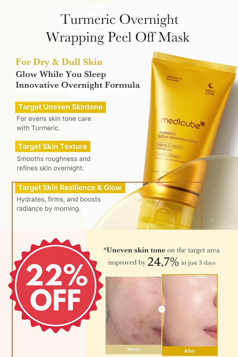 Medicube Turmeric Overnight Wrapping Peel Off Mask
Product Link: amzn.to/422wU8f
Read more: pin.it/4cidhHsUZ
#skincare #mask #maskerwajah #skincareroutine #masker #beauty #covid #maskerorganik #masks #skincareproducts #facemaskmurah #maskerbubuk #facemask