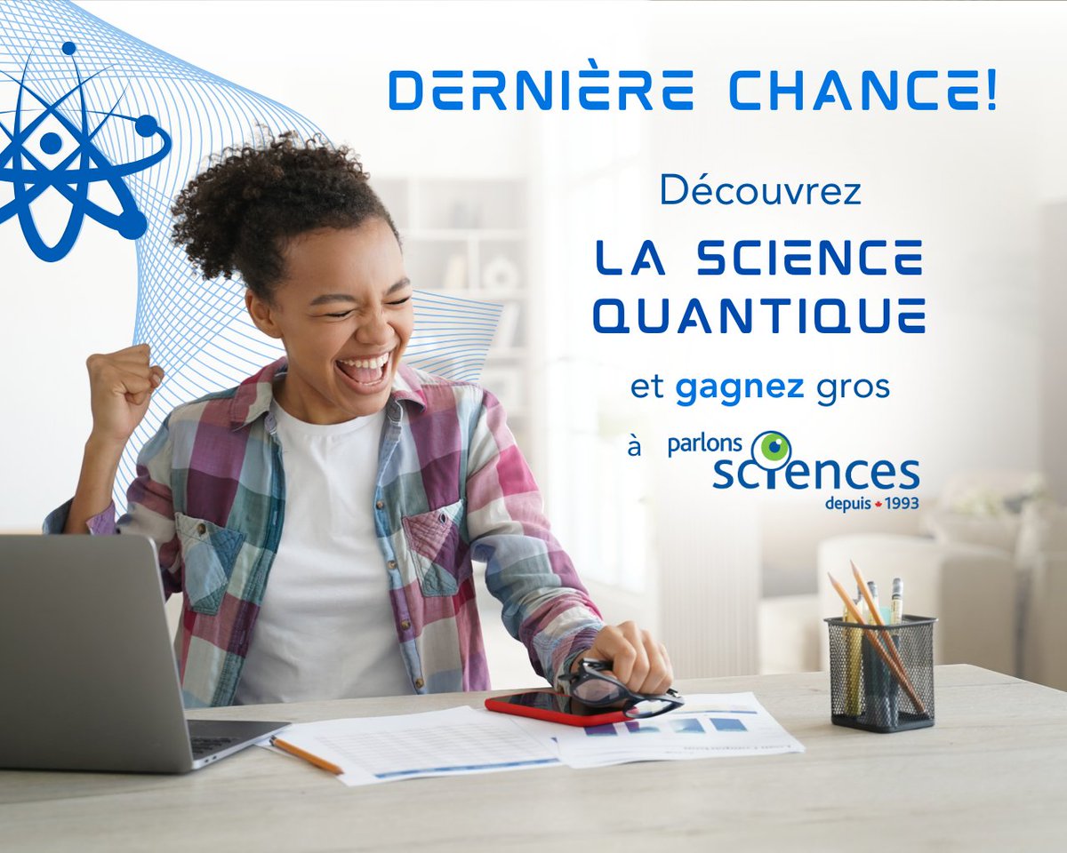 ⌛ Dernière chance!

La science quantique révolutionnera l’avenir, soyez aux premières loges!

Participez à notre concours dès aujourd'hui! Votre chance de gagner une carte-cadeau de 100 $ touche à sa fin, ne manquez pas cette occasion! bit.ly/4hJyVMs