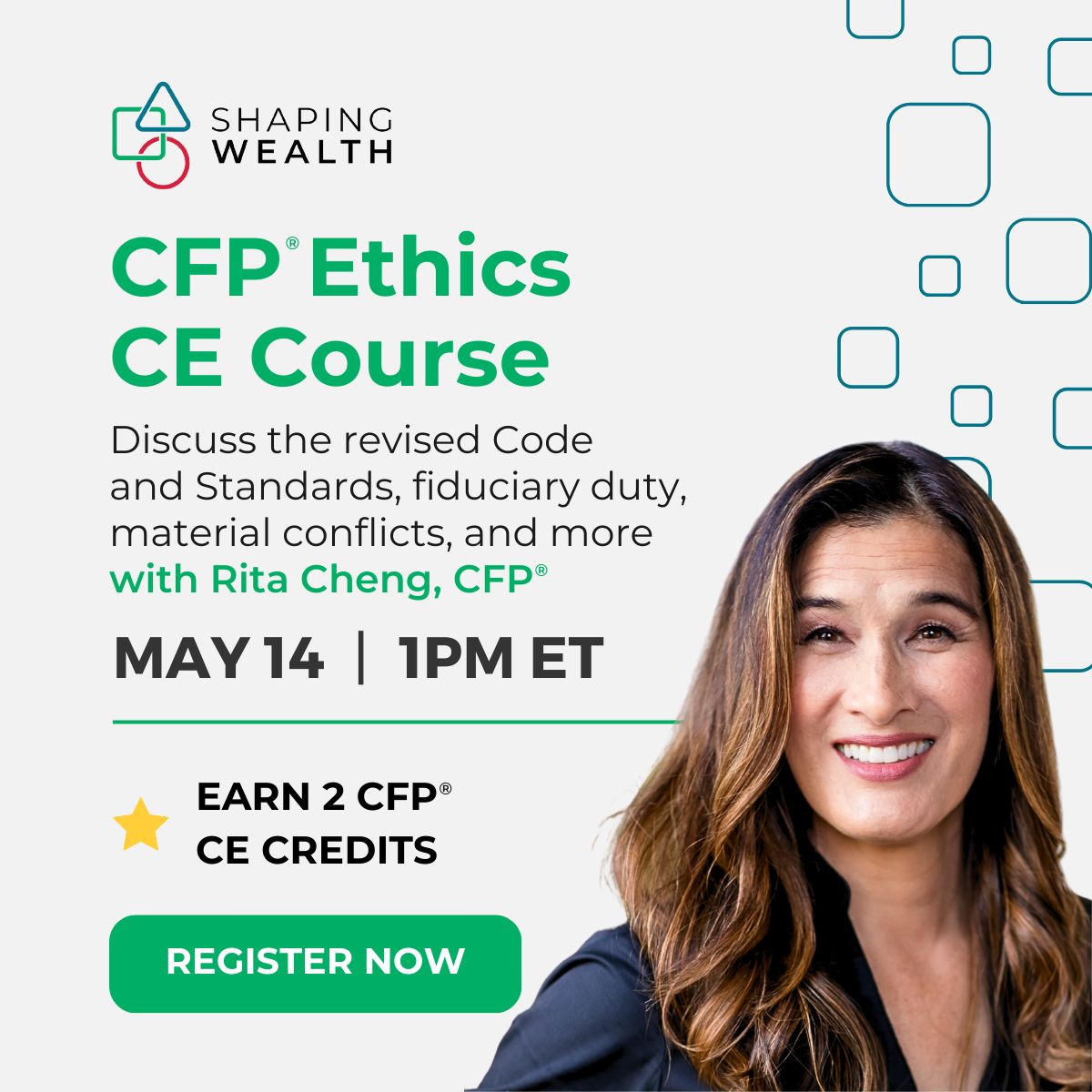 We’re thrilled to partner with Marguerita Cheng to bring you a compelling opportunity to fulfill your Ethics CE credits! Register for this event for $69, or subscribe to the Compass CE platform through the end of this year for only $99. compass.shapingwealth.com/mastering-ethi…