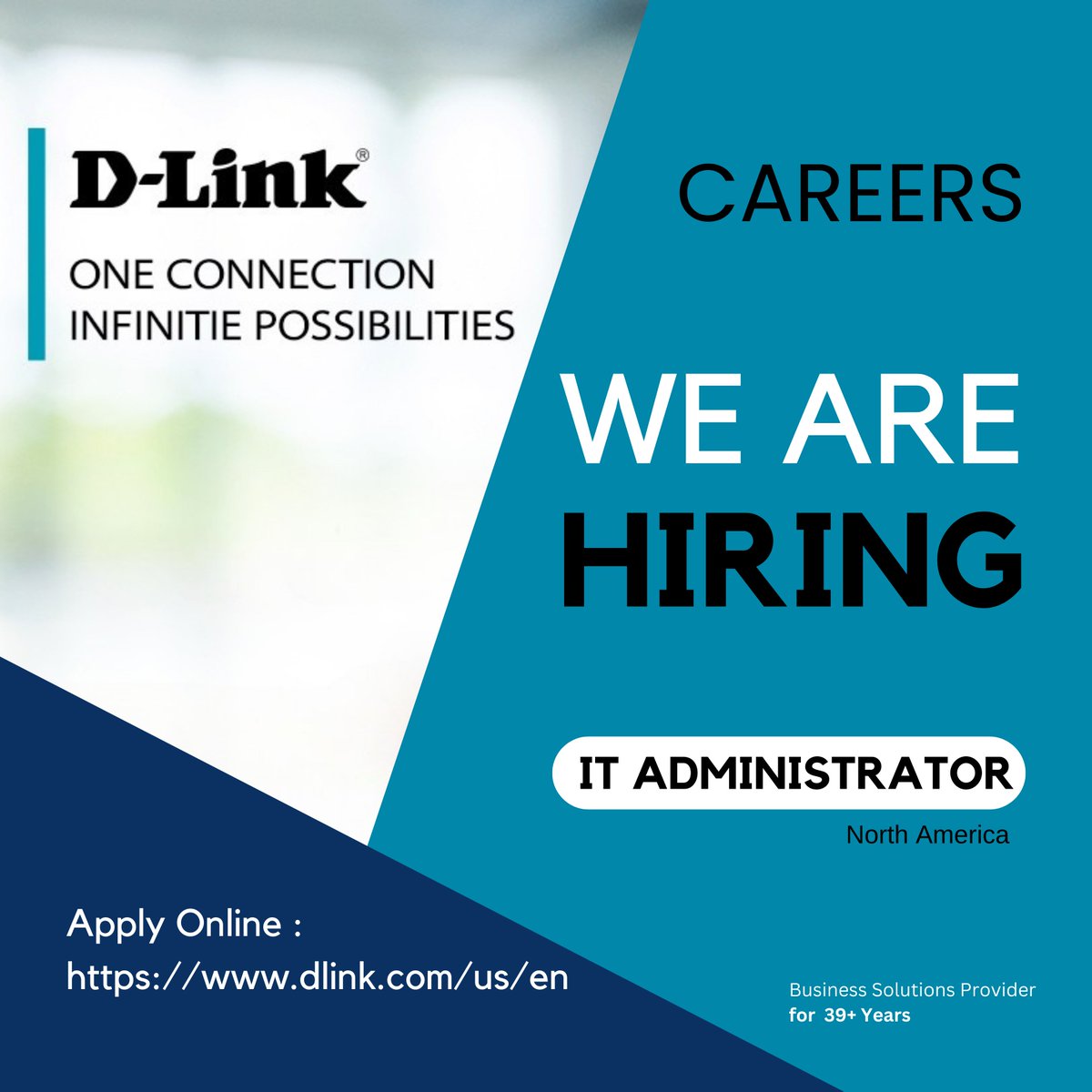 D-Link USA (@dlink) on Twitter photo ✨ Join a team that values   innovation, collaboration, and career growth. We're looking for an **IT   Administrator**! bit.ly/4c57Fa2 #TechCareers #TechJobs #JoinOurTeam #hiring ✨ Join a team that values   innovation, collaboration, and career growth. We're looking for an **IT   Administrator**! bit.ly/4c57Fa2 #TechCareers #TechJobs #JoinOurTeam #hiring