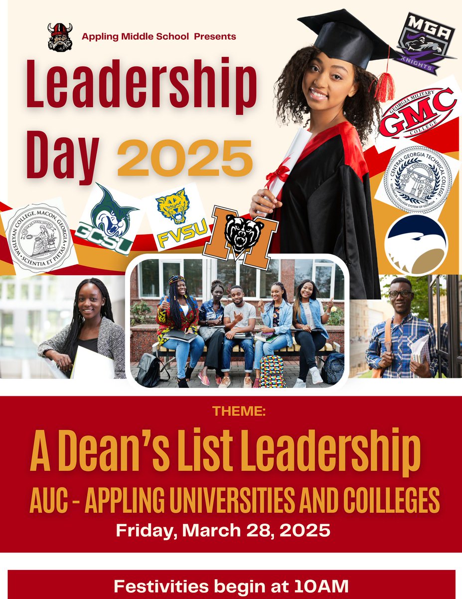 Come join us THIS Friday, March 28 for Leadership Day!!