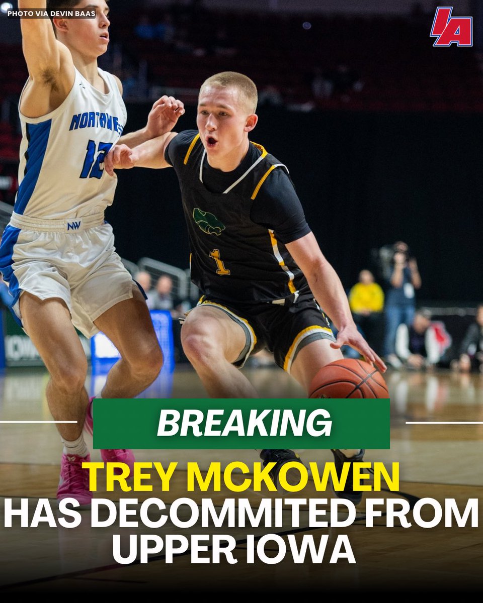 Cedar Rapids Kennedy’s Trey McKowen, has announced he has decommited from Upper Iowa University 

IABasketball 4A Guard of the Year🏆
First team All-State ⭐️
Over 1,000 Career points🔥
4A Steals leader 🙌

#IAbasketball X #iahsbkb