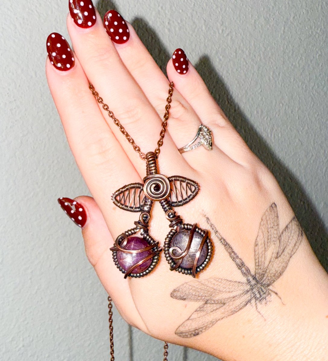 mildhippie's tweet photo. obsessed w the star ruby cherries necklace I made 

available Friday 3/28 at 8pm eastern time 🍒 https://t.co/8vBJTgCpYg