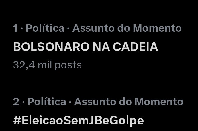URGENTE!!! Em plena rede do Elon Musk, BOLSONARO NA CADEIA passou a hashtag dos nazifascistas e está em 1º nos TTs!!

Vamos manter a liderança, comente 3 vezes BOLSONARO NA CADEIA e peça a seus seguidores que comentem também!!

Vencer na rede social do inimigo NÃO TEM PREÇO!!