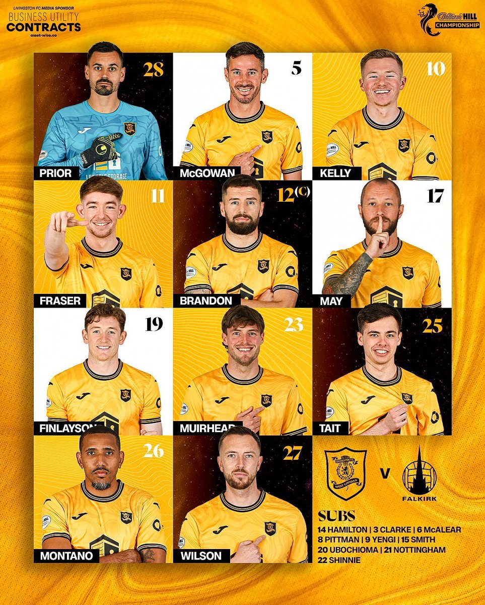 Livingston Football Club (@livifcofficial) on Twitter photo Your Lions ππππ«ππ’π§π ππ for tonightβs <a href="/WilliamHill/">William Hill</a> Championship at home to Falkirk
π€π» May leads from the front
ππ» Fraser returns to XI
πͺπ» McGowan & Wilson start
β‘οΈ <a href="/Assetwiseltd/">Asset-Wise Business Utility Contracts</a>
LIV v FAL | #LFCLive | #WilliamHillChamp Your Lions ππππ«ππ’π§π ππ for tonightβs <a href="/WilliamHill/">William Hill</a> Championship at home to Falkirk
π€π» May leads from the front
ππ» Fraser returns to XI
πͺπ» McGowan & Wilson start
β‘οΈ <a href="/Assetwiseltd/">Asset-Wise Business Utility Contracts</a>
LIV v FAL | #LFCLive | #WilliamHillChamp