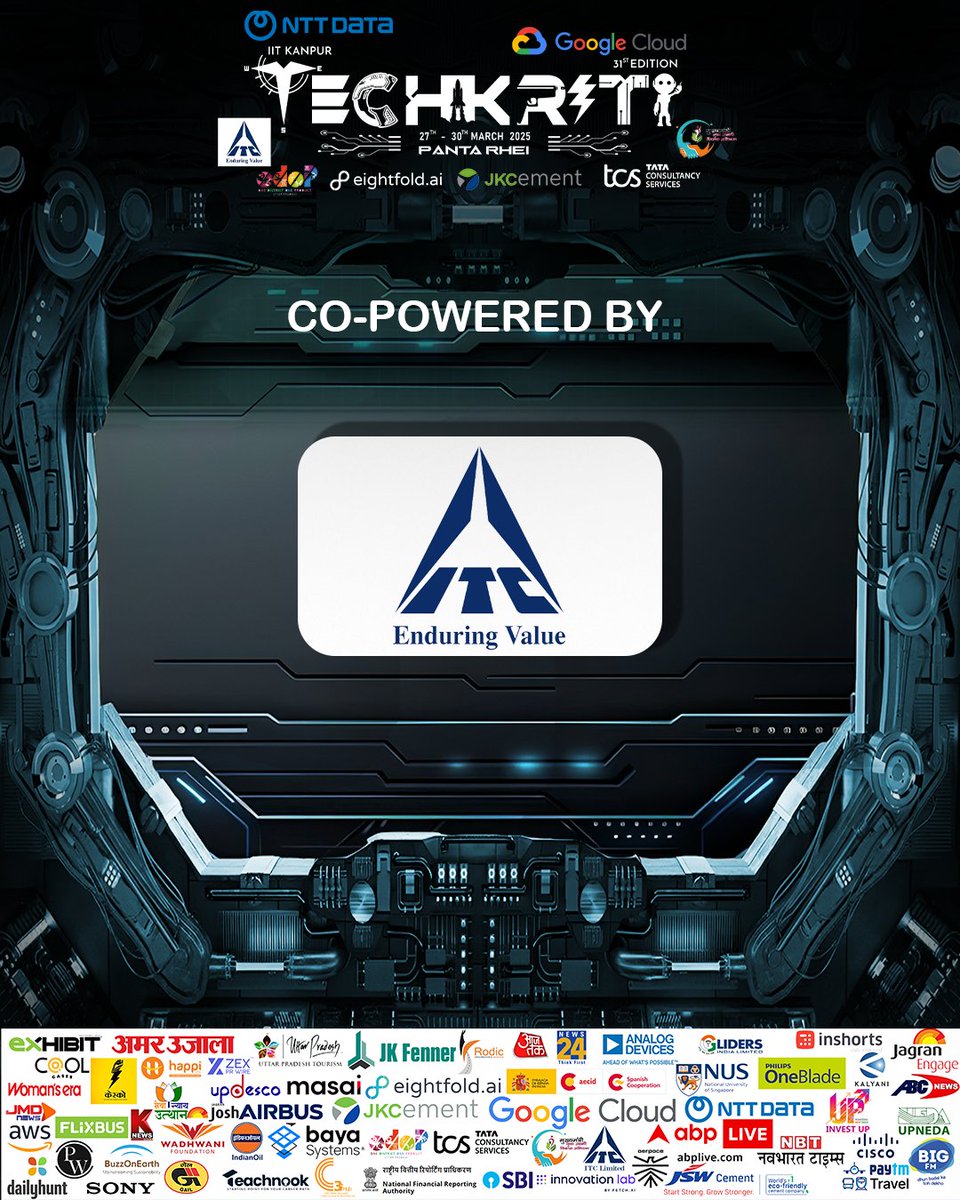 techkriti_iitk's tweet image. Techkriti’25 proudly announces ITC as our CO-POWERED BY Sponsor for 31st Edition of Asia’s Largest Technical & Entrepreneurial Festival, Techkriti | IIT Kanpur.
#Techkriti25 #InnovationUnleashed #PanthaRhei #31stEdition #marketing