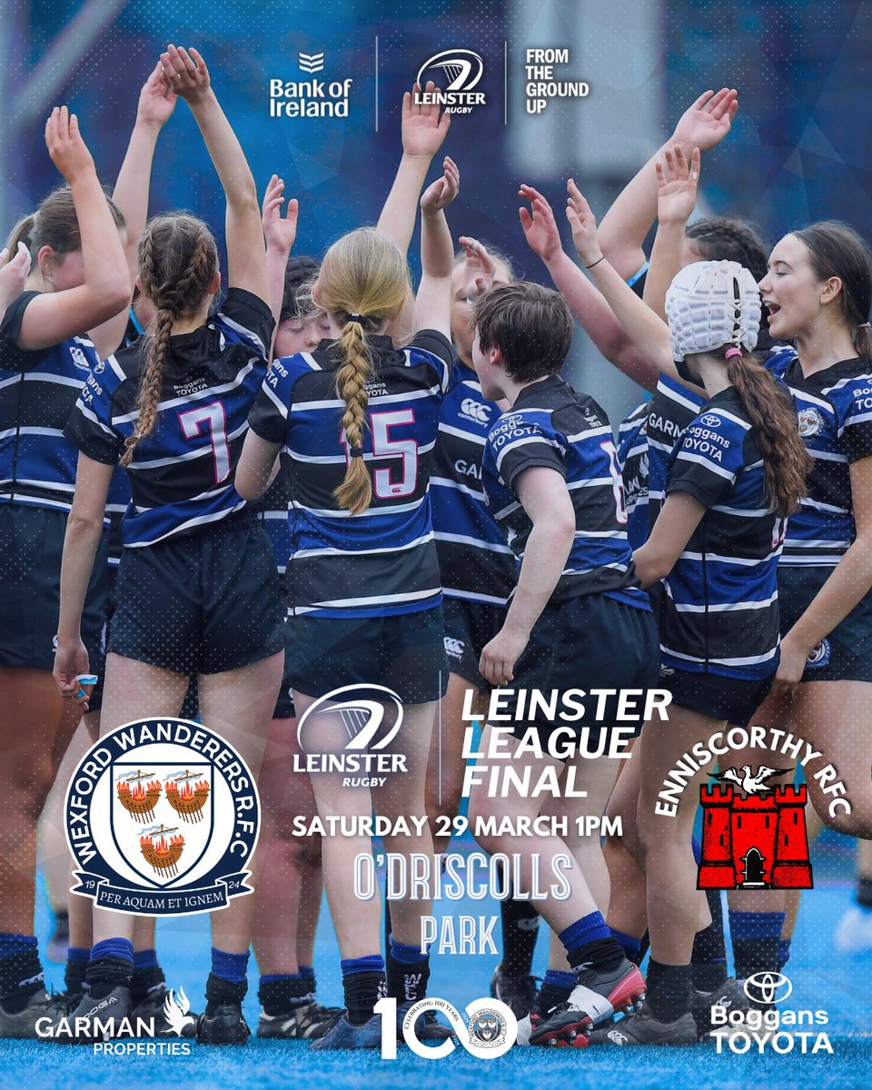 Wexford Wanderers RFC (@wexfordrugby) on Twitter photo *Weekend Fixture*
Join us this Saturday as our U16 Girls take on Enniscorthy in the Leinster League Final!
π Leinster League Final
π vs <a href="/ScorthyRugby/">Enniscorthy RFC</a>
ποΈ Saturday 29 March
π 1pm
π O'Driscolls Park, Wexford
#WexfordRugby #BuiltDifferent #GirlsRugby #LeinsterRugby *Weekend Fixture*
Join us this Saturday as our U16 Girls take on Enniscorthy in the Leinster League Final!
π Leinster League Final
π vs <a href="/ScorthyRugby/">Enniscorthy RFC</a>
ποΈ Saturday 29 March
π 1pm
π O'Driscolls Park, Wexford
#WexfordRugby #BuiltDifferent #GirlsRugby #LeinsterRugby