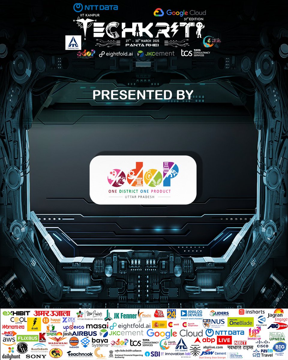 techkriti_iitk's tweet image. Techkriti’25 proudly announces ODOP as our PRESENTED BY Sponsor for 31st Edition of Asia’s Largest Technical & Entrepreneurial Festival, Techkriti | IIT Kanpur.
#Techkriti25 #InnovationUnleashed #PanthaRhei #31stEdition #marketing