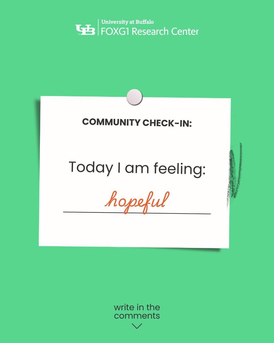 👇 Drop the word that best describes how you're feeling today.

Tired? Happy? Overwhelmed? Grateful?

There’s no wrong answer — we’re just here for each other.

💬 We’ll go first: hopeful 

#foxg1 #foxg1awareness #foxg1syndrome #foxg1center #foxg1research #rarediseases