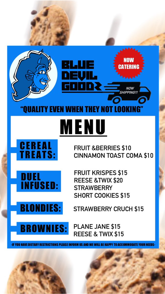 Our New Daily menu will be done by Saturday Noon. Going forward these items will be available at all times. We want something the people can order regularly, and our “Chef Selection”  will be a list of different items various from week to week.