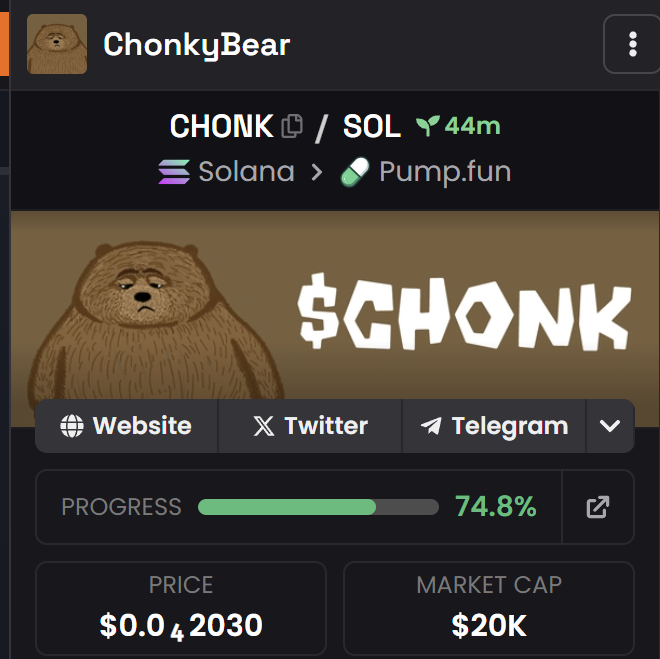 ChonkyBearCoin's tweet photo. DEX IS PAID, AND WE ARE LIVE

SEND $CHONK! https://t.co/8GK6gyT6H5
