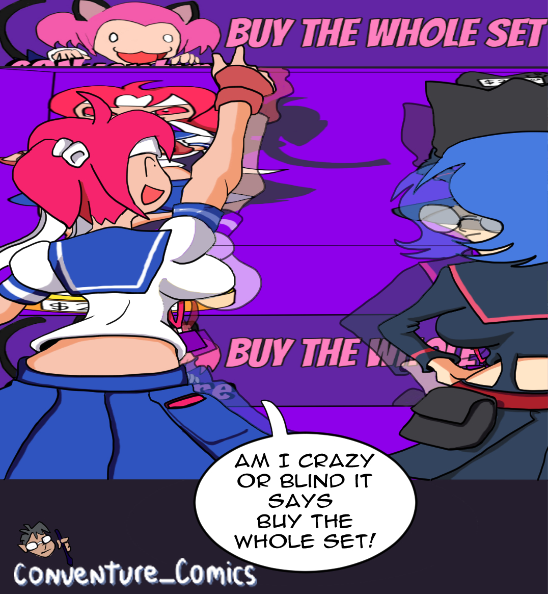 ConventureCo's tweet photo. Dealer's Room Part Two set 2: In this episode Smookie, Mookie, Wookie and Koon are puzzled by CONventure Dealer's Room inventory vendors error 'Buy The Whole Set'.https://t.co/vbzMBTVSUT… #animeconvention #animeexpo #dealer #comicdealer #mangadealer #dealershall https://t.co/yxe7EEi7Dr