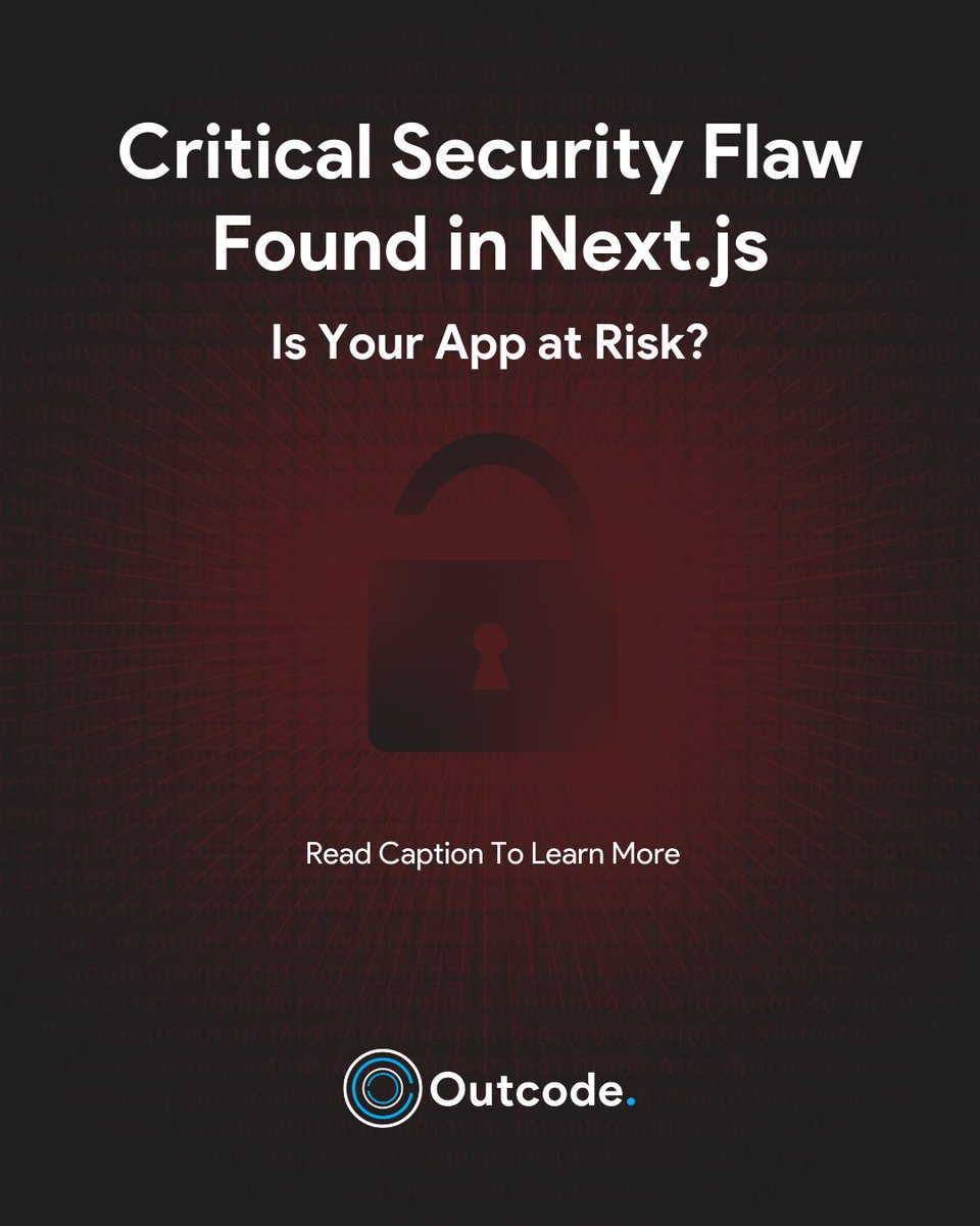 OutCodeSoftware's tweet image. A major security vulnerability (CVE-2025-29927) in Next.js has been uncovered, allowing attackers to bypass authentication and gain unauthorized access.
🔴 How to Fix It? Update to the latest patched versions (15.2.3, 14.2.25, 13.5.9, or 12.3.5).
#CyberSecurity #NextJS