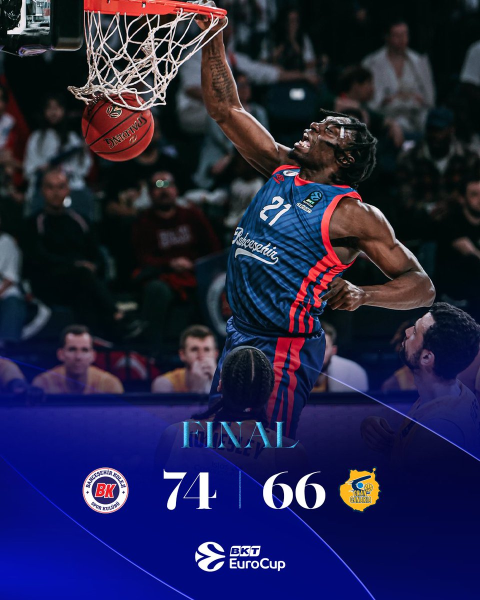 🔥 STARTING THE SEMI-FINALS STRONG WITH THE HOME W!

BKT EuroCup | Yarı Final - 1. Maç | Maç Sonucu | Bahçeşehir Koleji 74 - 66 Dreamland Gran Canaria

•⁠  ⁠Marko Simonovic: 20 sayı, 8 ribaund, 3 asist
•⁠  ⁠Axel Bouteille: 15 sayı, 3 ribaund, 1 asist
•⁠  ⁠Şehmus Hazer: 9