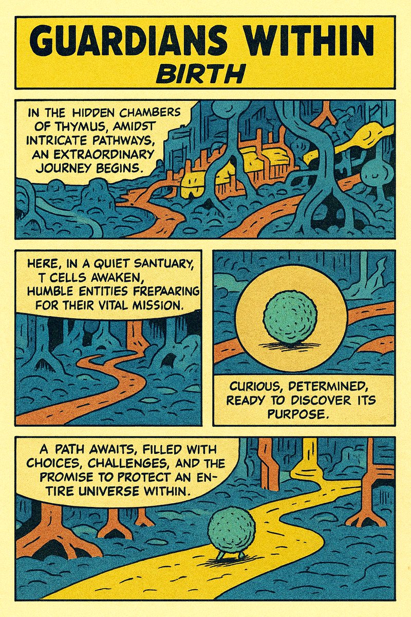 DeryaTR_'s tweet photo. These are some of my favorite images created with @OpenAI’s 4o image generation 😍 

I made a comic series for children explaining the life of immune cells (T cells), which I had studied most of my life. It’s unbelievably good! The comic series will continue. 🥰 https://t.co/YTUsgi51ow