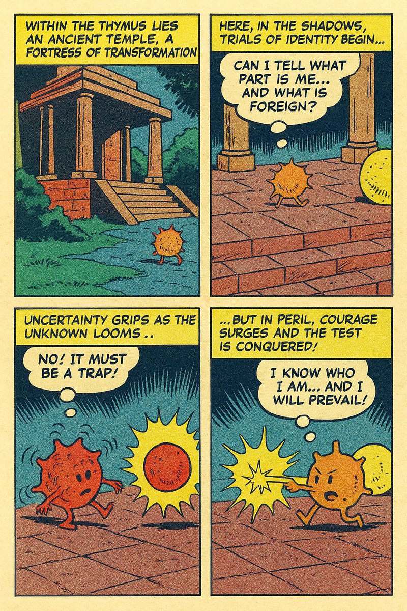 DeryaTR_'s tweet photo. These are some of my favorite images created with @OpenAI’s 4o image generation 😍 

I made a comic series for children explaining the life of immune cells (T cells), which I had studied most of my life. It’s unbelievably good! The comic series will continue. 🥰 https://t.co/YTUsgi51ow