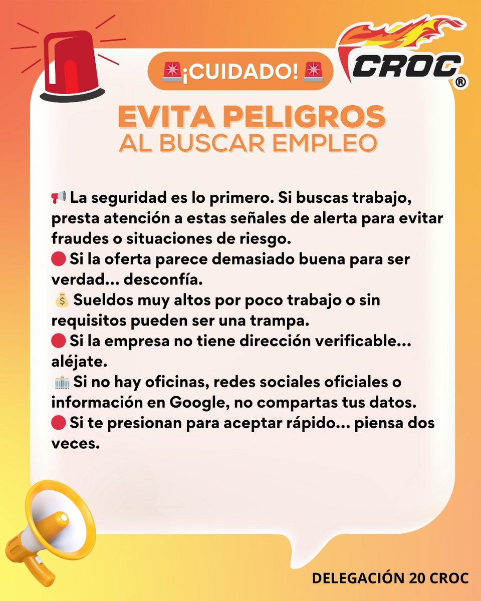CSecc20's tweet photo. ⚠️ ¡Cuidado con las señales de alerta! Verifica info, no compartas datos sin confirmar y tómate tu tiempo. https://t.co/HbSXTFGO7g