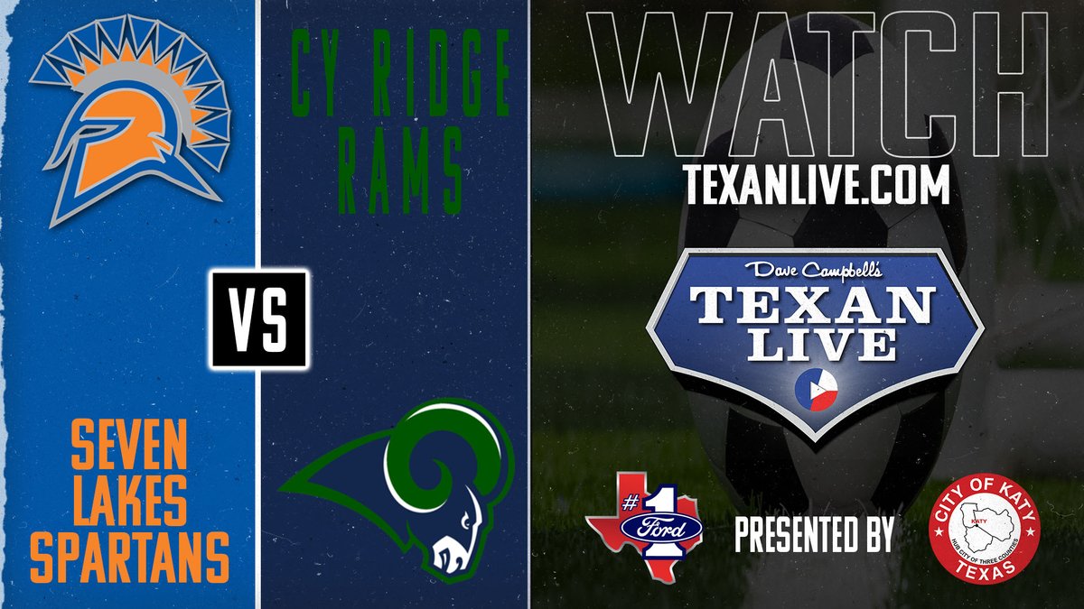 Area Round Playoff
🏟️ Pridgeon Stadium
⚽️ Seven Lakes vs Cy Ridge (Boys)
📅 Tuesday, March 25th
🎙️ <a href="/proftomvenne/">Thomas Venne</a> 
⏰ 7:30PM Start
📺 bit.ly/4l7xfiS 

#TXHSSOC #Dctf #TexanLive