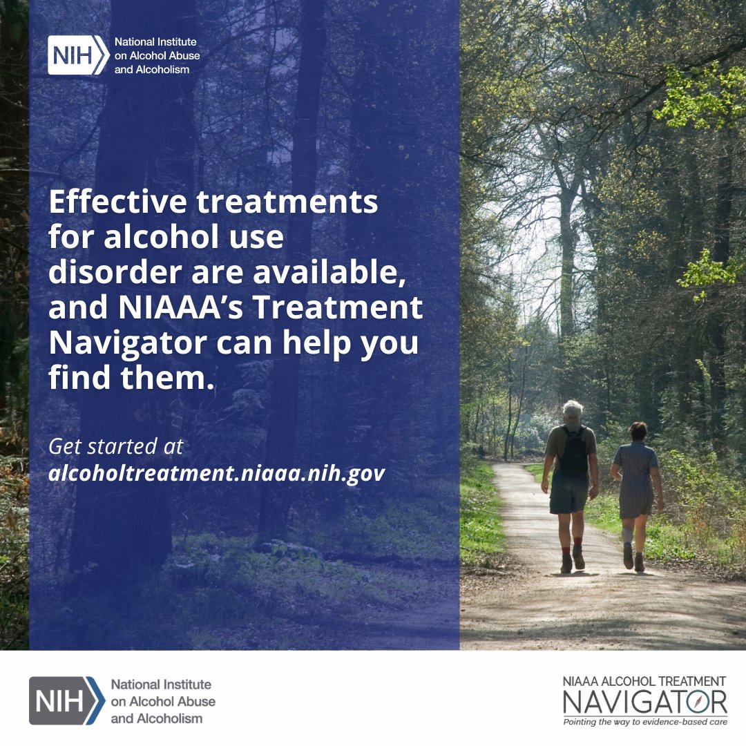 NIAAA News (@niaaanews) on Twitter photo Looking for effective alcohol treatment for yourself or a loved one? The NIAAA Alcohol Treatment Navigator provides a step-by-step guide to finding high-quality treatment. Start your journey at: brnw.ch/21wRzq2. Looking for effective alcohol treatment for yourself or a loved one? The NIAAA Alcohol Treatment Navigator provides a step-by-step guide to finding high-quality treatment. Start your journey at: brnw.ch/21wRzq2.