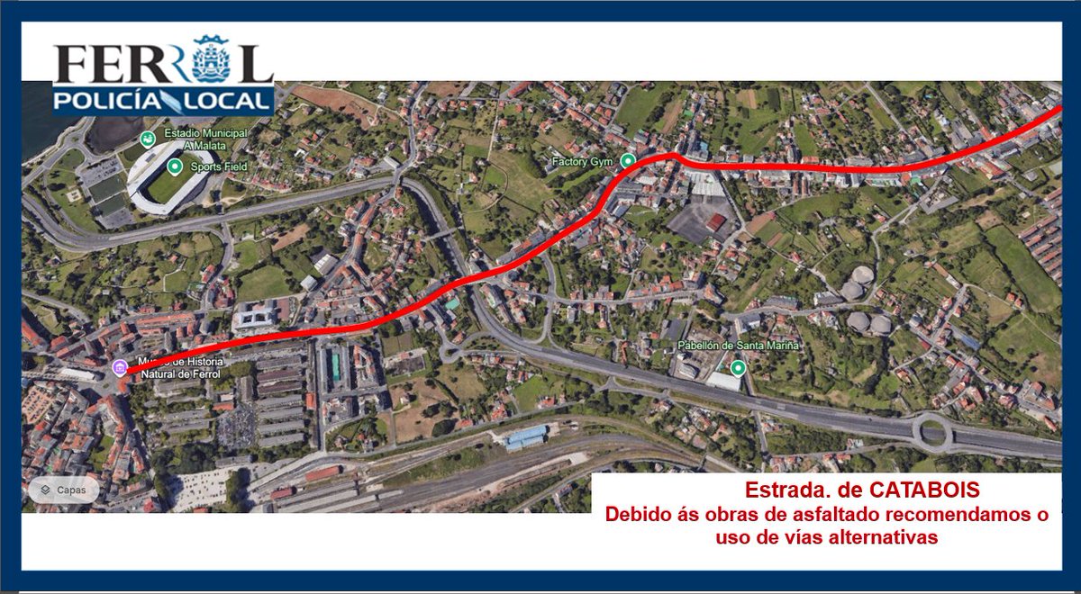 ferrol092's tweet photo. #Aviso
🚧⛔️Obras de asfaltado na estrada de Catabois!!
Período de execución mínimo 2⃣ semanas!!!
#TraficoLento
#Recomendacion: FE-13, F-11; FE-13, FE-15 https://t.co/8ol0o2nVvJ